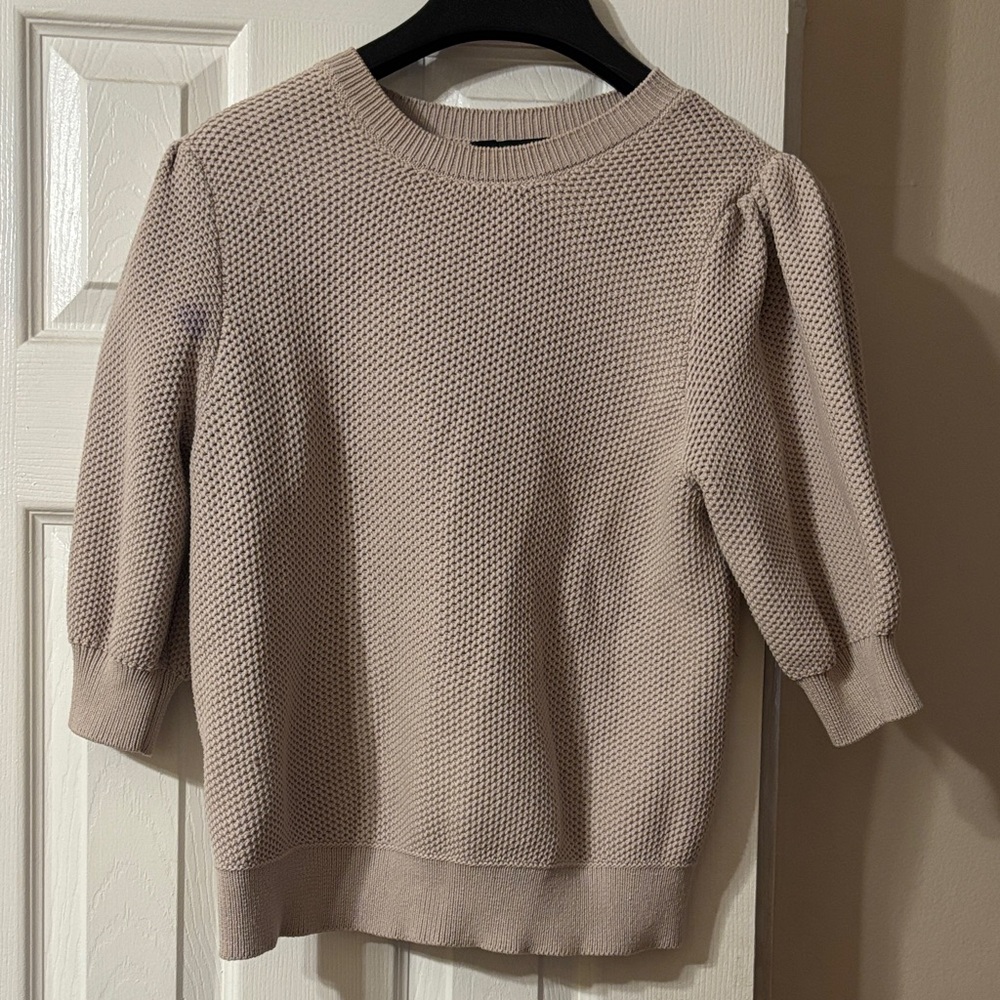 Ann Taylor Textured Cream Sweater